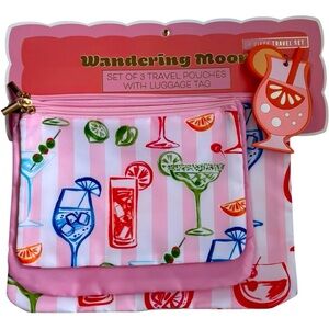 Wandering Moon Travel‎ Pouches- Set of Three- Cocktail Design